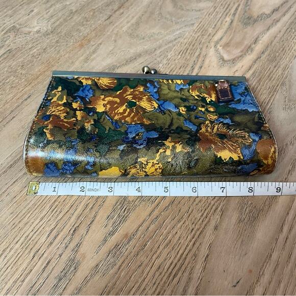 Patricia Nash Vallina Floral Leather Frame Clutch Bag Cottagecore Purse - Picture 6 of 8